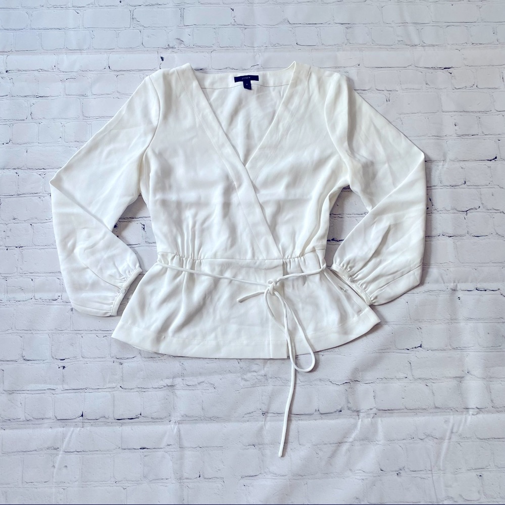 J. Crew white long sleeve blouse